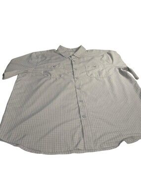 Orvis Classic Collection Gray Button Down Short Sleeve Shirt Size Mens XL